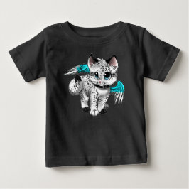 小さな漫画のエンジェル猫 ベビーTシャツ