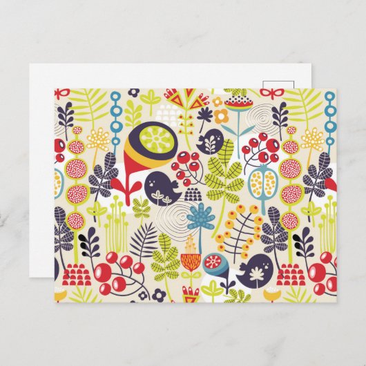 小さな漫画の鳥 ポストカード (正面/裏面)