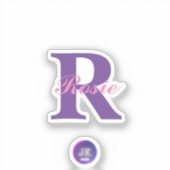 小さな澄んビニールのステッカーモノグラム名JK 2022 シール (正面)