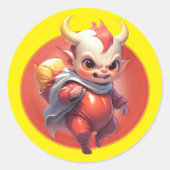 小さな火の悪魔 ラウンドシール (正面)