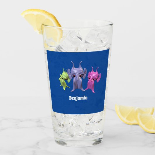 小さな火星人、パーソナライズされた子供のために。 タンブラーグラス (アイス正面)