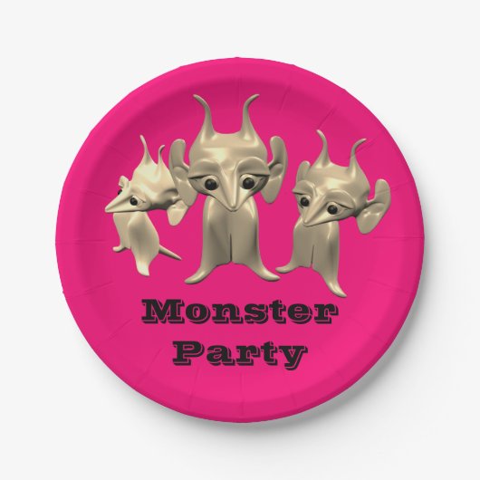 小さな火星人、パーソナライズされた子供のために。 ペーパープレート (正面)