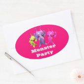 小さな火星人、パーソナライズされた子供のために。 楕円形シール (封筒)