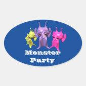 小さな火星人、パーソナライズされた子供のために。 楕円形シール (正面)