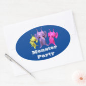 小さな火星人、パーソナライズされた子供のために。 楕円形シール (封筒)