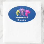 小さな火星人、パーソナライズされた子供のために。 楕円形シール (バッグ)