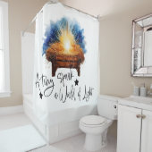 小さな火花がライトマンガーのクリスマスの世界 シャワーカーテン (インサイチュ)