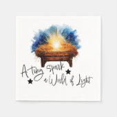 小さな火花がライトマンガーのクリスマスの世界 スタンダードカクテルナプキン (正面)