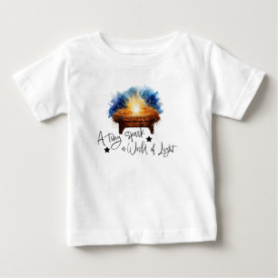 小さな火花がライトマンガーのクリスマスの世界 ベビーTシャツ