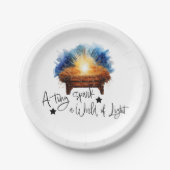 小さな火花がライトマンガーのクリスマスの世界 ペーパープレート (正面)