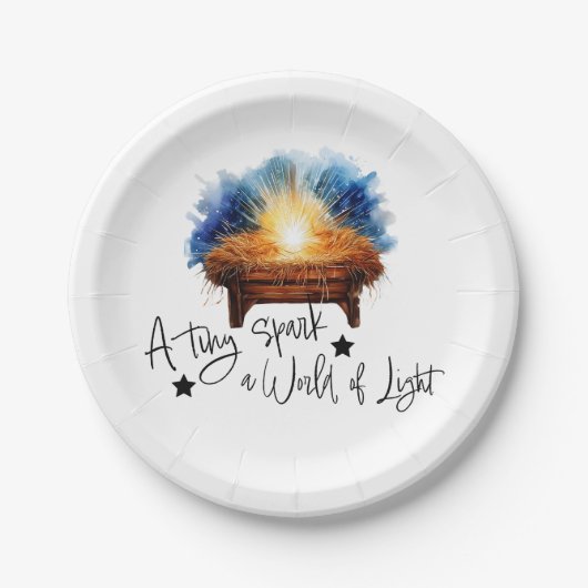 小さな火花がライトマンガーのクリスマスの世界 ペーパープレート (正面)