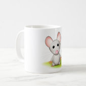 小さな灰色のネズミ コーヒーマグカップ (正面左)