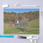 小さな灰色の納屋の友人と大きな赤の納屋 薄葉紙 (クラフト)