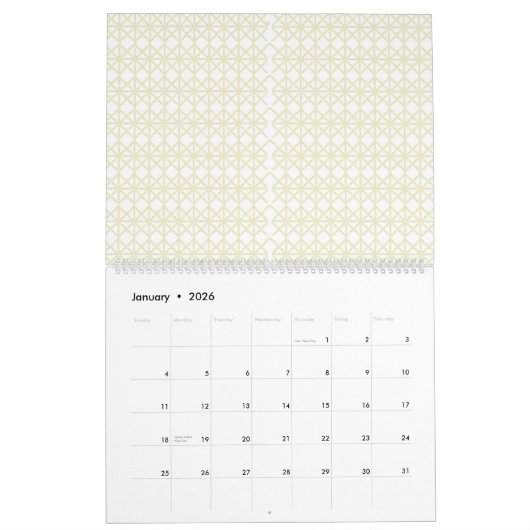 小さな点を持つオレンジ色と黄色の背景 カレンダー (1月 2026)