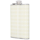 小さな点を持つオレンジ色と黄色の背景 フラスク (左)