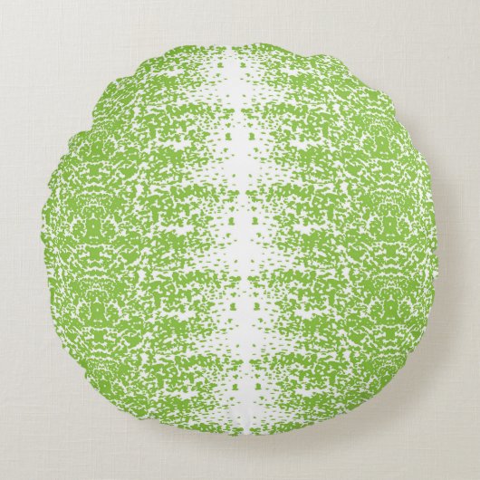 小さな点を持つ緑と白の背景 ラウンドクッション (正面)