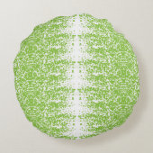 小さな点を持つ緑と白の背景 ラウンドクッション (裏面)