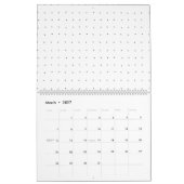 小さな点散乱を特徴とする白い綺麗な背景 カレンダー (3月 2027)