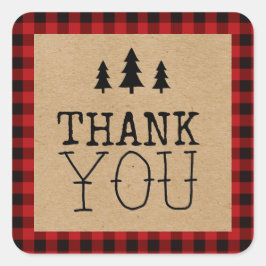 小さな熊が道の正方形のステッカー上にある スクエアシール