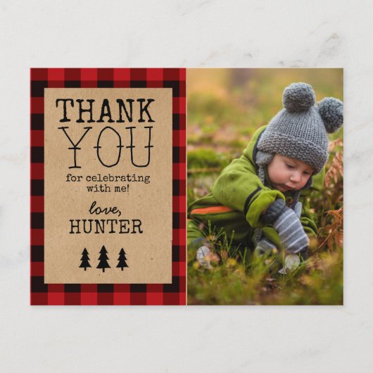 小さな熊の誕生日ありがとうポストカード ポストカード (正面)