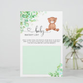 小さな熊の赤ちゃんシャワーゲームバケットリスト (スタンド正面)