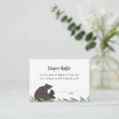 小さな熊の赤素朴ちゃんシャワーおむつラッフルカード エンクロージャーカード (スタンド正面)