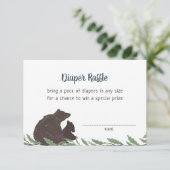 小さな熊の赤素朴ちゃんシャワーおむつラッフルカード エンクロージャーカード (スタンド正面)