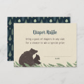 小さな熊の赤素朴ちゃんシャワーおむつラッフルカード エンクロージャーカード (正面/裏面)