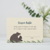 小さな熊の赤素朴ちゃんシャワーおむつラッフルカード エンクロージャーカード (スタンド正面)