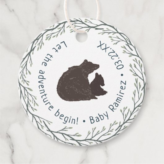 小さな熊の赤素朴ちゃんシャワー フェイバータグ (正面)