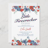 小さな爆竹が赤ちゃんシャワーの途中にある 招待状 (正面)