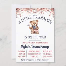 小さな爆竹が途中だ！赤ちゃんシャワー 招待状