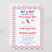 小さな爆竹のアメリカのジェンダーの暴露 招待状 (正面)