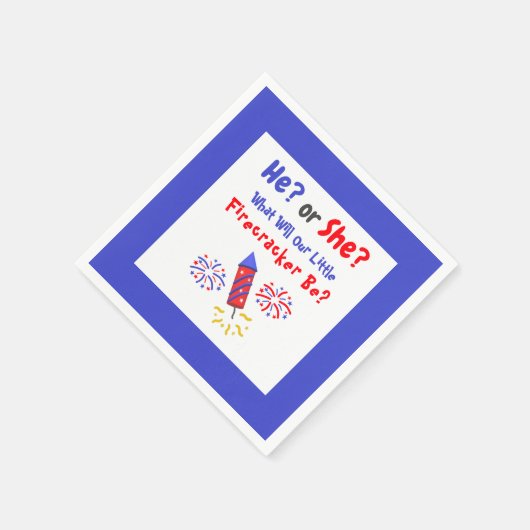 小さな爆竹のジェンダーがナプキンを明らかにする スタンダードカクテルナプキン (角)