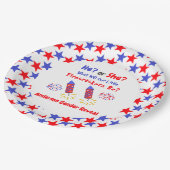 小さな爆竹の性別を明らかにする ペーパープレート (アングル)