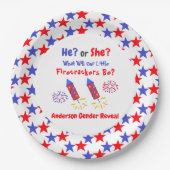 小さな爆竹の性別を明らかにする ペーパープレート (正面)