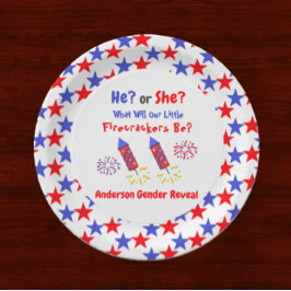 小さな爆竹の性別を明らかにする ペーパープレート