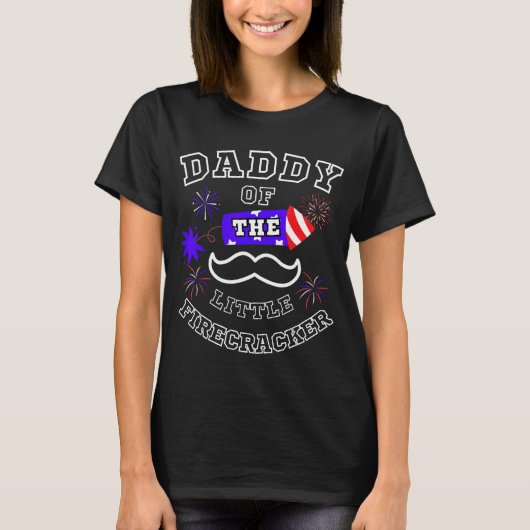 小さな爆竹ひげのパパパパ4th of tシャツ (正面)