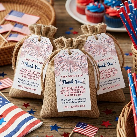 小さな爆竹 初代アメリカ独立記念日 誕生日 ギフトタグ