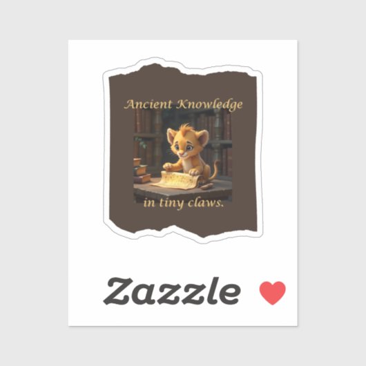 小さな爪の古代の知識 – かわいいライオンのステッカー シール (シート)