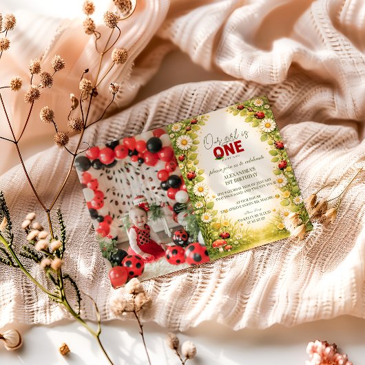 小さな牧場の乙女、1歳のお誕生日 招待状