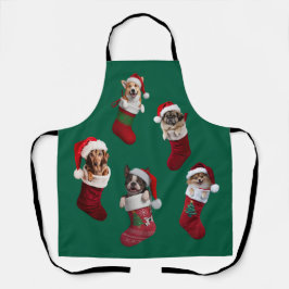 小さな犬のクリスマスエプロン エプロン