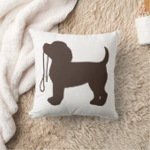 小さな犬のシルエット – 背景色を選択 クッション (ブランケット)