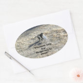 小さな犬のステッカーに戻る 楕円形シール (封筒)