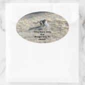 小さな犬のステッカーに戻る 楕円形シール (バッグ)