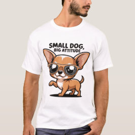 小さな犬の大胆な態度のTシャツ - 面白いチワワの愛好家 Tシャツ