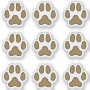 小さな犬の足は茶色の動物のトラックのステッカーをプリント シール