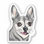 小さな犬、大胆な態度 シール (正面)