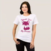 小さな狐、大きな夢 かわいい狐Tシャツ トライブレンドTシャツ (正面全面)