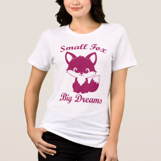 小さな狐、大きな夢 かわいい狐Tシャツ トライブレンドＴシャツ